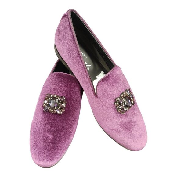 MEN'S AMALI VELVET SLIP ON LOAFER WITH JEWELED BIT & MATCHING PIPING. TIAGO O49 - Picture 1 of 7